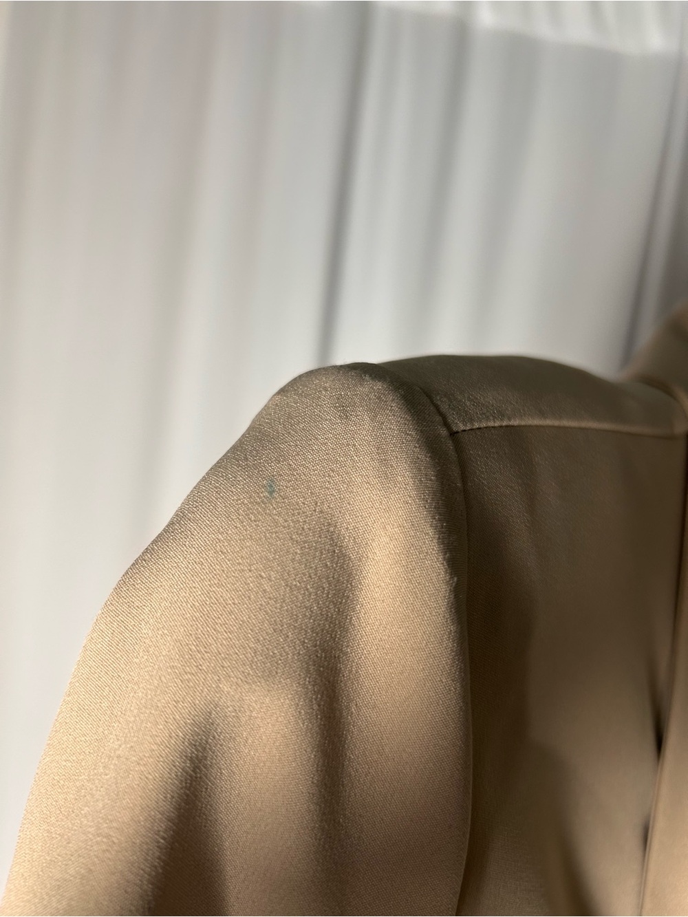 Neutral Beige Wrap Blazer with Fringe Tie - Picture 3 of 4